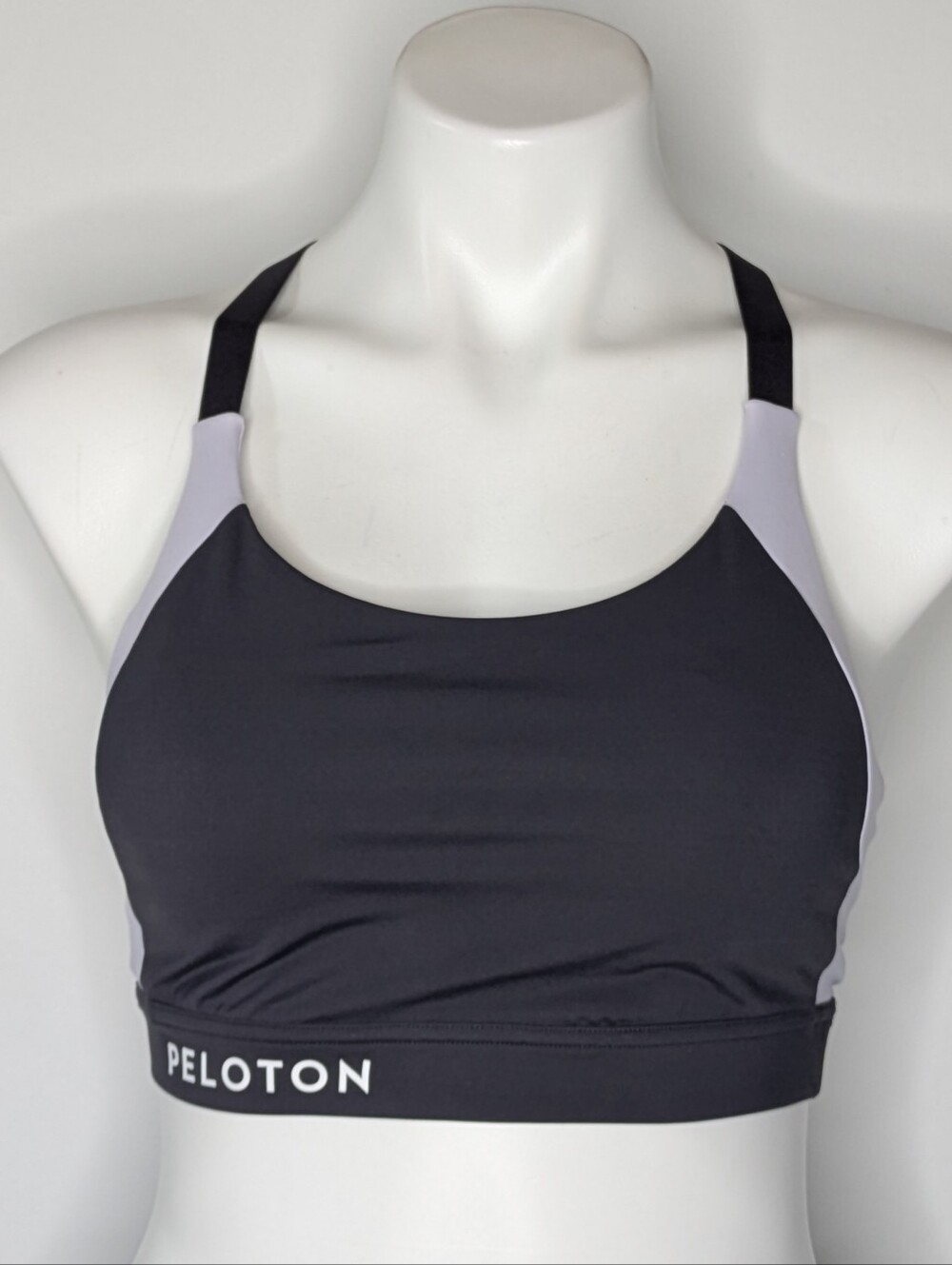 Peloton Grey Light Purple Cross Back Sports Bra M
